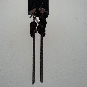Dark Brown/Bronze Long Hanging Earrings